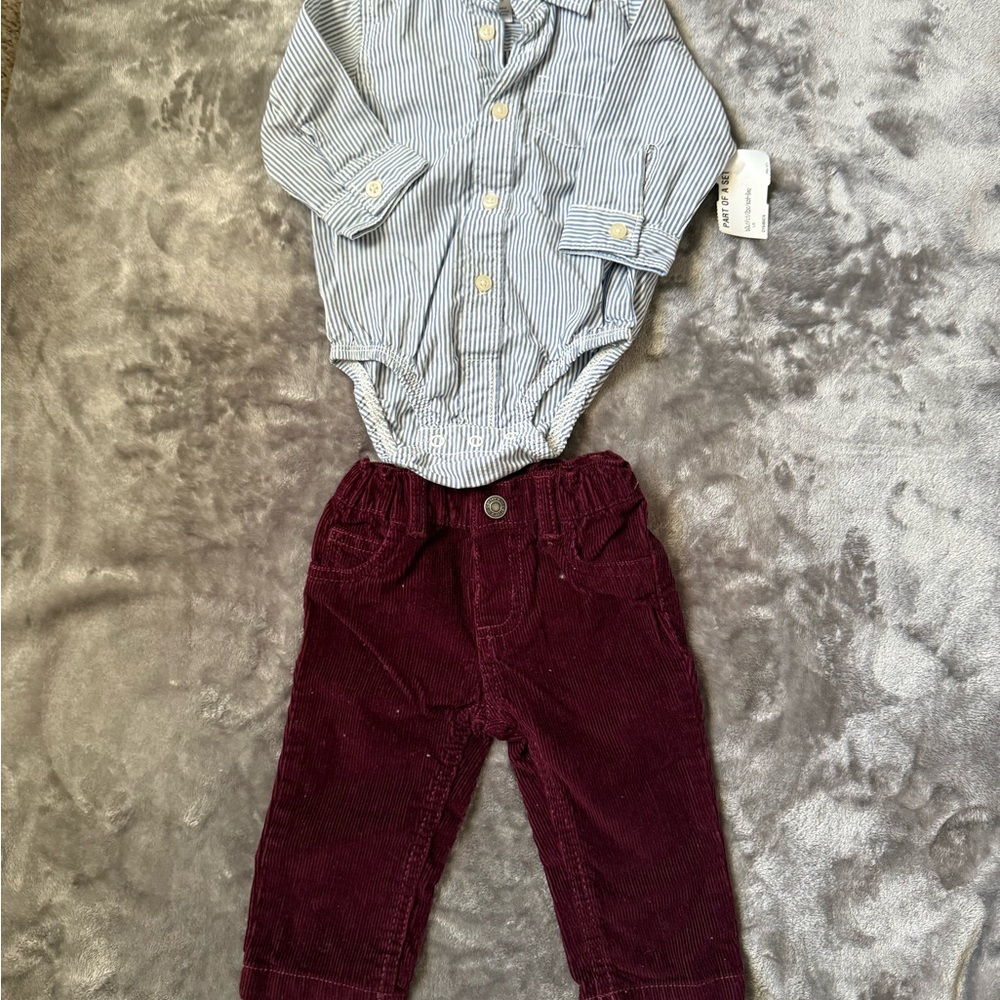 Carter's Blue and Burgundy Kids Matching Set